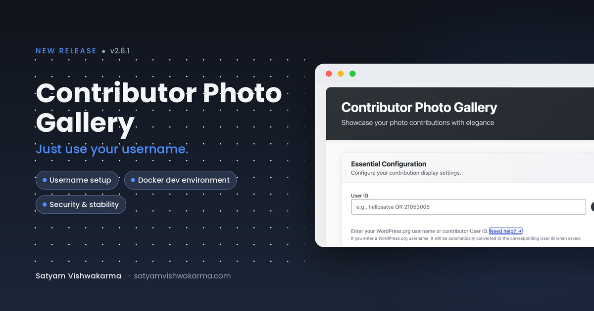 Contributor Photo Gallery 2.6.1: Just Use Your Username